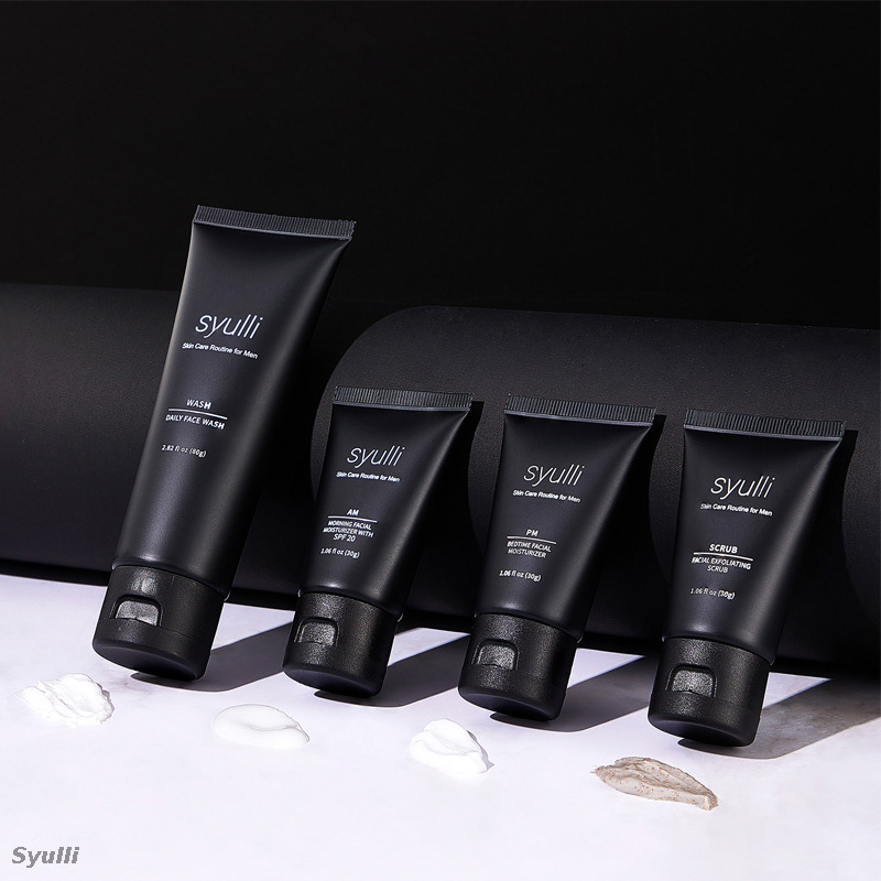 Bộ sản phẩm chăm sóc da nam Syulli (Bộ 4 sản phẩm) – Làm sạch, tẩy tế bào chết, dưỡng ẩm ban ngày, phục hồi ban đêm.